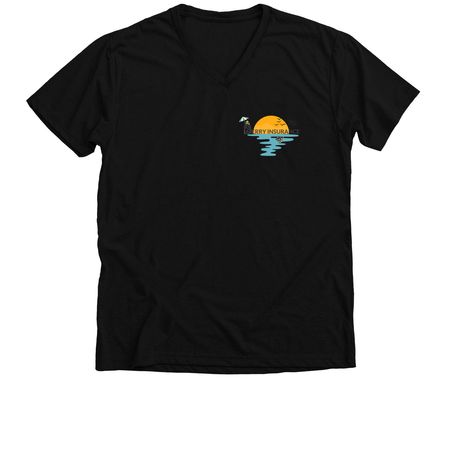 Berry Beachers, a Solid Black Blend Premium V-Neck Tee