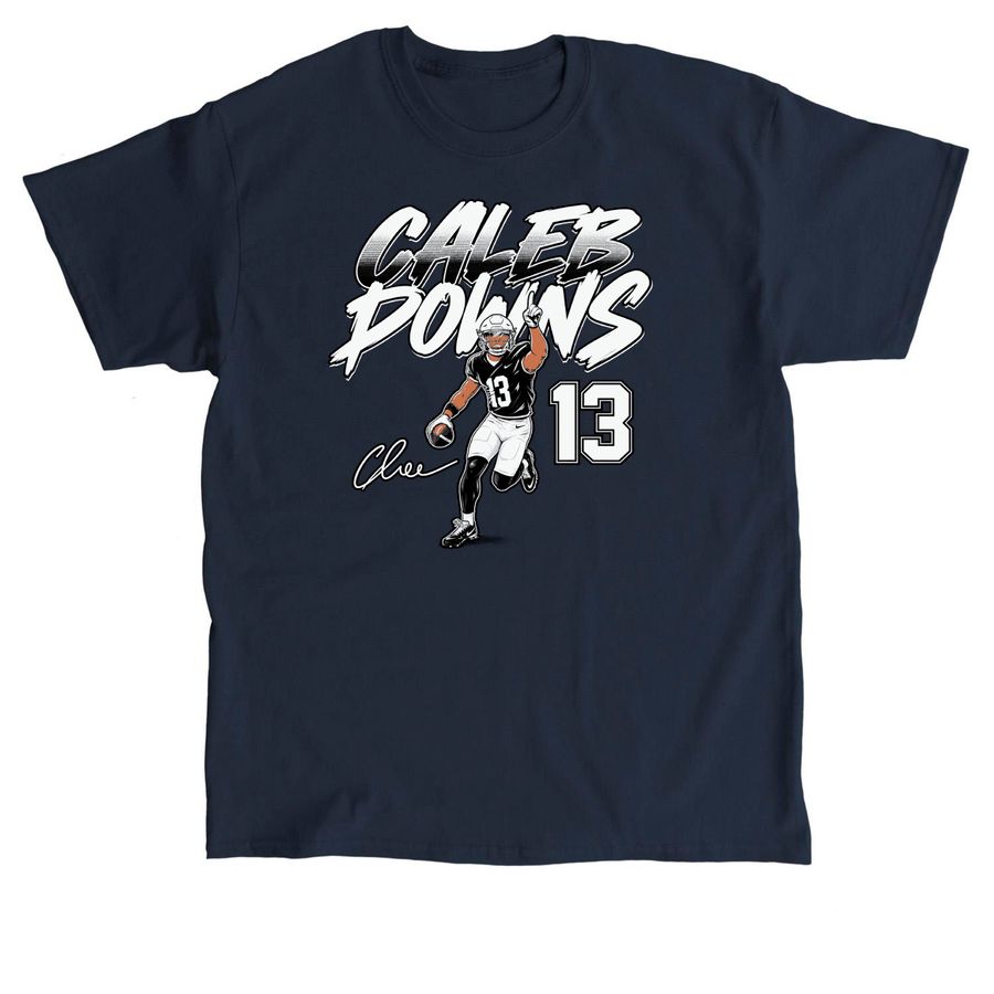 Caleb Downs 13 Cowboys 2026 NFL Pose Star Sig, a Navy Classic Unisex Tee