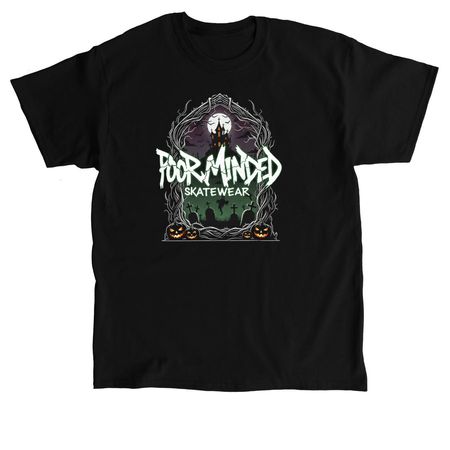 Poor Minded midnight Manor design, a Black Classic Unisex Tee