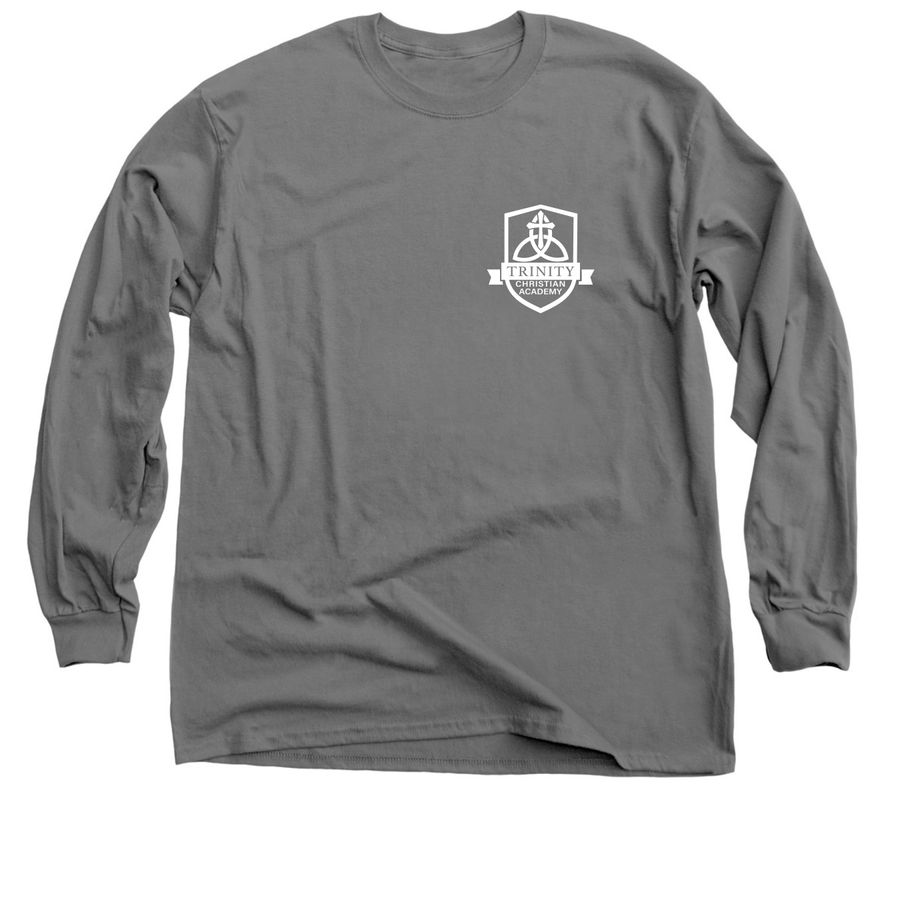 TCA White Pocket Logo, a Charcoal Classic Long Sleeve Tee