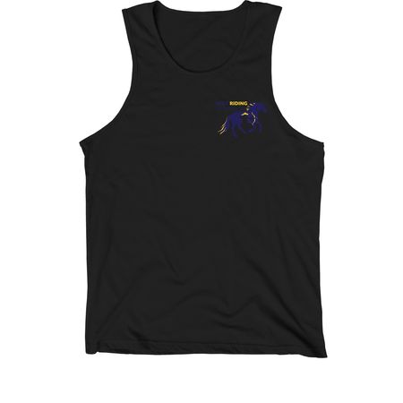 Reed Riding Instruction-Slogan, a Black Premium Cotton Tank
