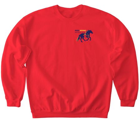 Reed Riding Instruction-Slogan, a Red Softstyle Crewneck Sweatshirt