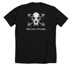 DAWGpack., a Solid Black Blend Premium Unisex Tee (back-view)