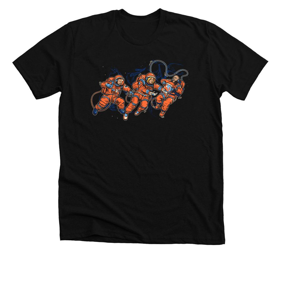 Fire Escape in Space, a Solid Black Blend Premium Unisex Tee