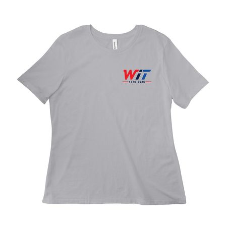 WIT LADIES AMERICA 250, a Solid Athletic Grey Women?s Relaxed Cotton Tee