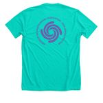 On the Verge T-Shirts & Sweatshirts, a Heather Sea Green Premium Unisex Tee (back-view)