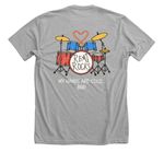 Remi Rocks!, a Athletic Heather Premium Unisex Tee (back-view)