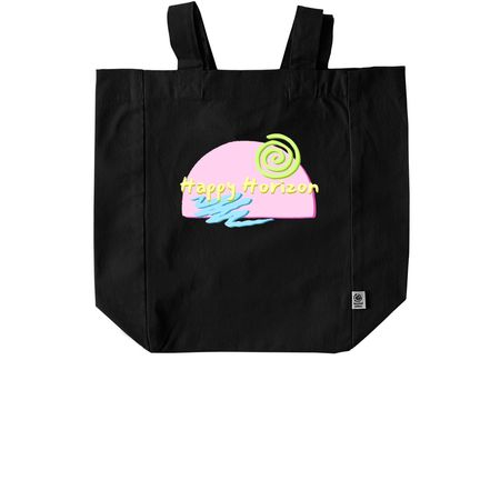 Happy Horizon Pink Sunrise Tote&nbsp;, a Black Recycled Cotton Tote Bag