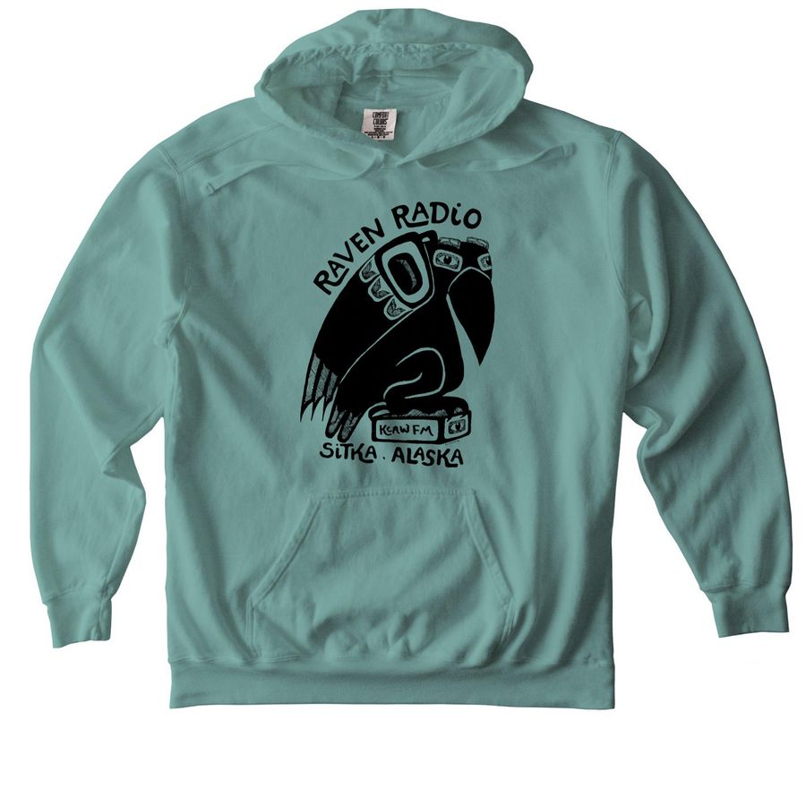 Raven Radio Classic Logo Hoodie & Crewneck, a Seafoam Comfort Colors Pullover Hoodie