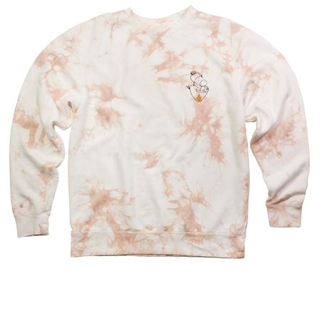 Before Her. After Her. Still Her., a Dusty Pink Tie Dye Crewneck Sweatshirt