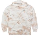Before Her. After Her. Still Her., a Dusty Pink Tie Dyed Pullover Hoodie (back-view)