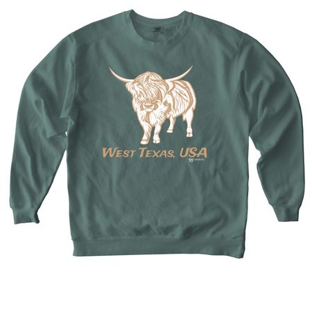 Pete the Cow, a Blue Spruce Comfort Colors Crewneck Sweatshirt