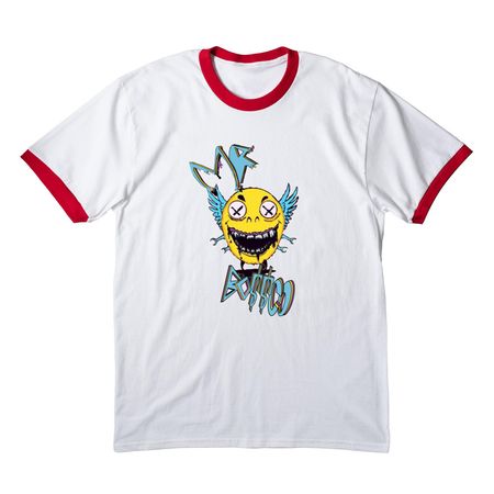 Logo&nbsp;, a White/ Red Cotton Ringer Tee