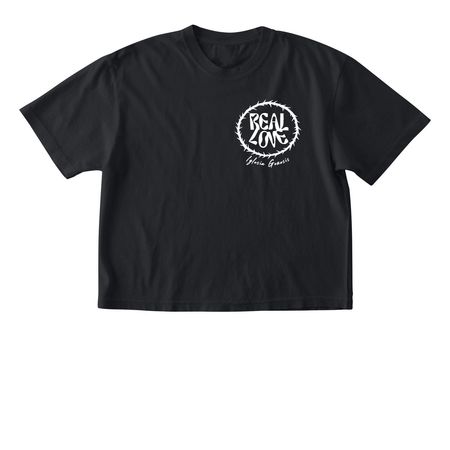 Real Love, a Black Comfort Colors Boxy Tee
