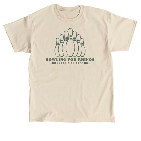 Bowling for Rhinos 2026 - Bowling Pin Design, a Sand Classic Unisex Tee