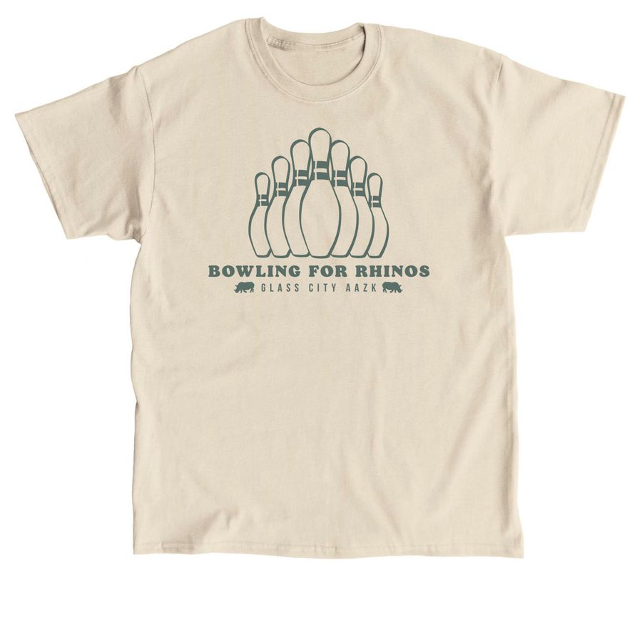 Bowling for Rhinos 2026 - Bowling Pin Design, a Sand Classic Unisex Tee