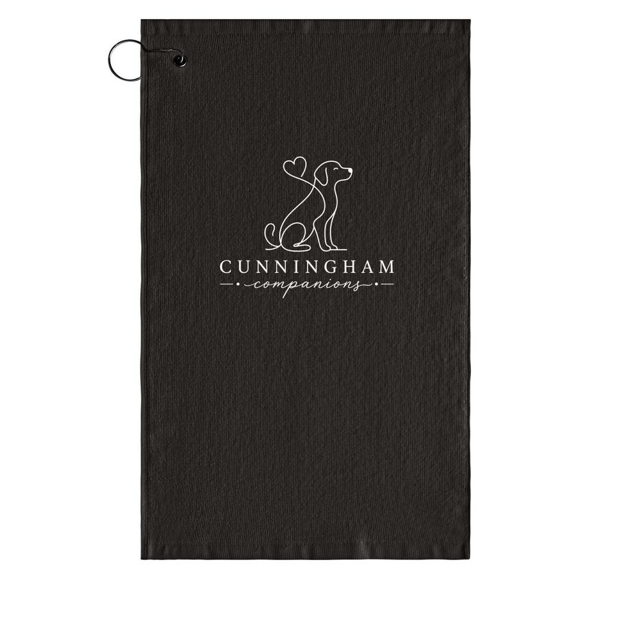 Cunningham Companions Golf Towel, a Black Golf Towel