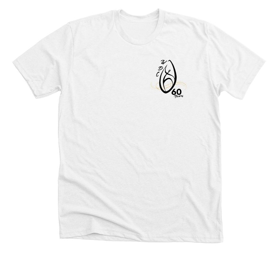 Wisconsin Dance Council 60 years, a Solid White Blend Premium Unisex Tee