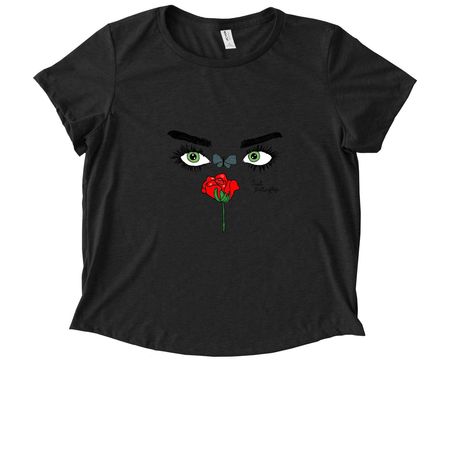Amour on green ??, a Space Black Allmade Eco Triblend Women?s Scoop Neck Tee