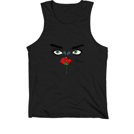 Amour on green ??, a Black Premium Cotton Tank