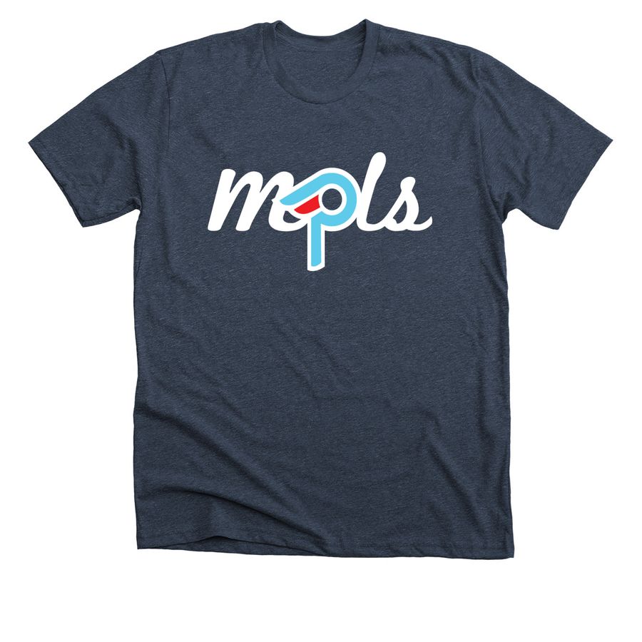 Classic 'MPLS' Tee, a Heather Midnight Navy Premium Unisex Tee
