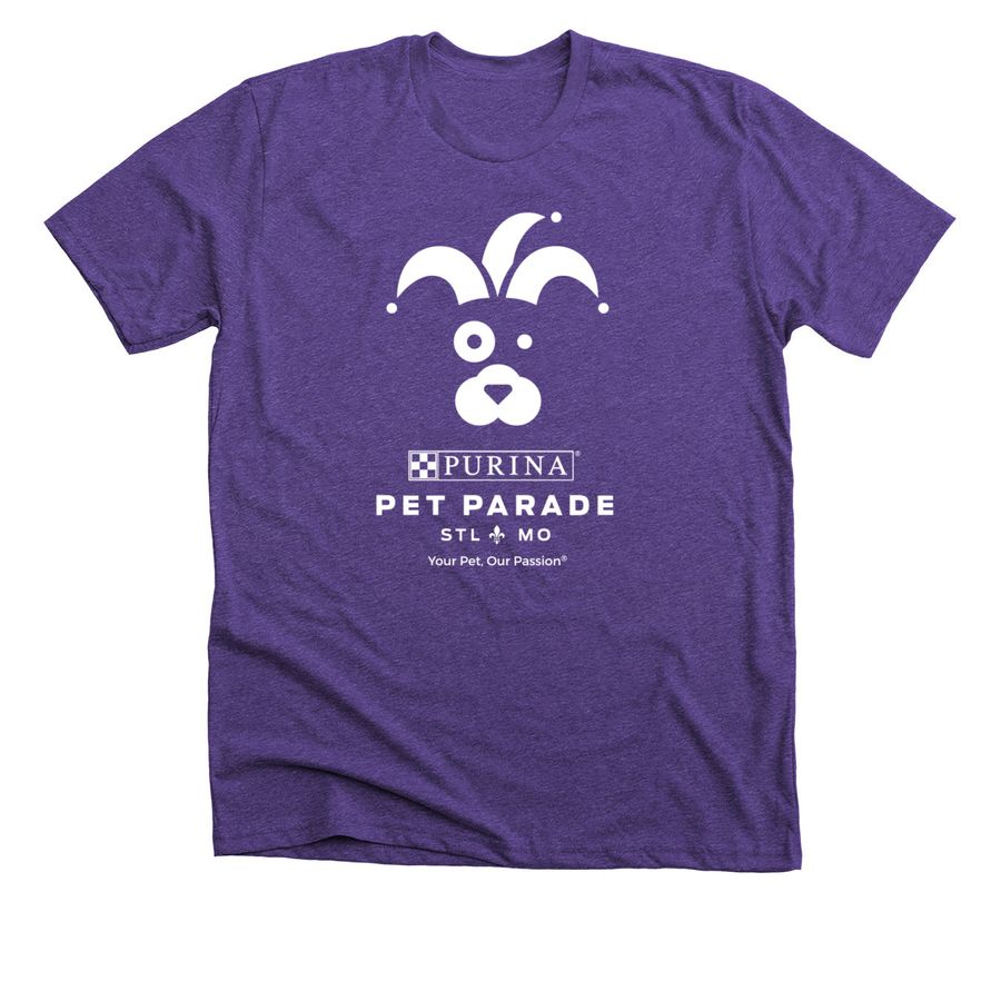 Official Mardi Gras Purina Pet Parade Wear!&nbsp;&nbsp;, a Heather Team Purple Premium Unisex Tee