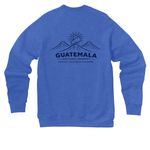 Team Guatemala 2026, a Heather True Royal Premium Raglan Crewneck Sweatshirt (back-view)