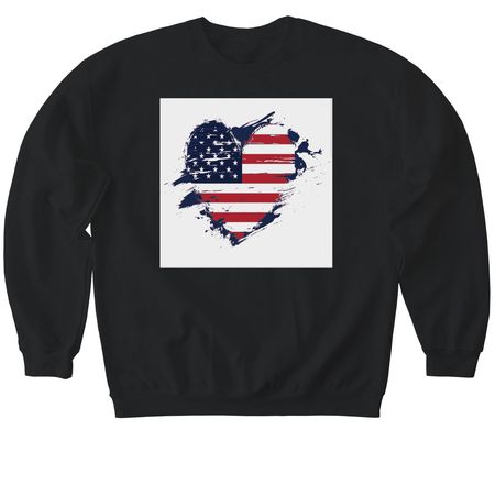 USA Made, a Black Softstyle Crewneck Sweatshirt