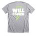 Will Power 2, a Athletic Heather Premium Unisex Tee (back-view)
