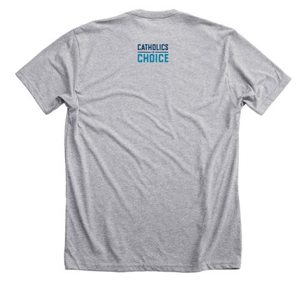 Proud Catholic, Proud Ally, a Athletic Heather Premium Unisex Tee (back-view)