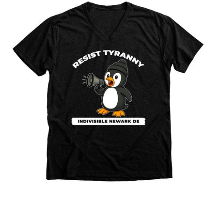 Resist Tyranny, a Black Heather Premium V-Neck Tee