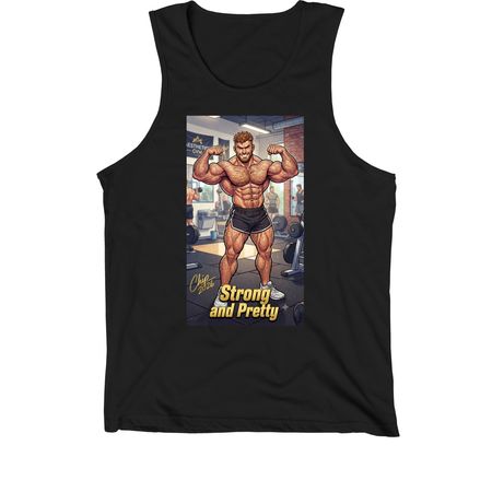 Strong and Pretty Flex, a Black Premium Cotton Tank