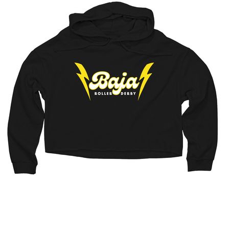 BAJA CACTUS DESIGN CLOTHES, a Black Women?s Lightweight Cropped Hoodie