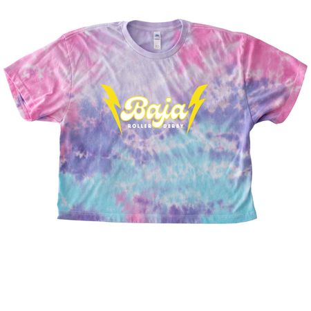 BAJA CACTUS DESIGN CLOTHES, a Cotton Candy Women's Tie Dye Cropped Tee