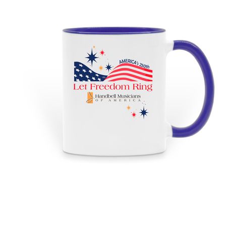 Let Freedom Ring Mug, a Dark Blue Two-Tone Ceramic Mug
