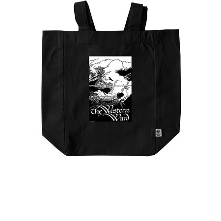 Western Wind Tote Bag, a Black Recycled Cotton Tote Bag