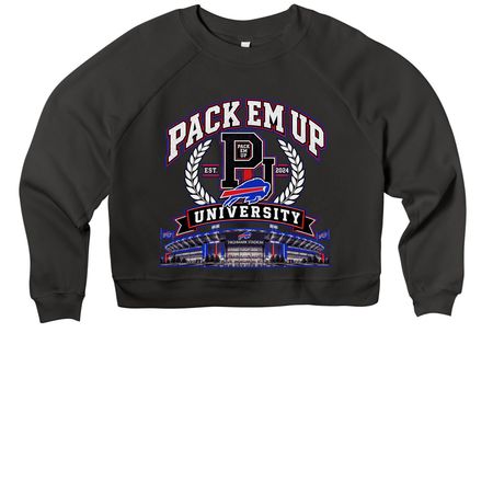 PEU Buffalo Bills&nbsp;, a Black Women's Premium Cropped Raglan Sweatshirt