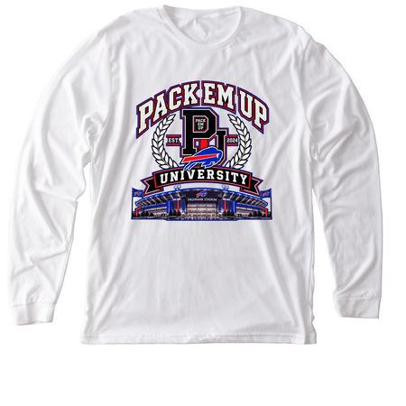 PEU Buffalo Bills&nbsp;, a Solid White Blend Premium Long Sleeve Tee