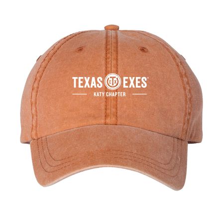 Baseball Cap, a Texas Orange Printed Pigment Dye Baseball Cap