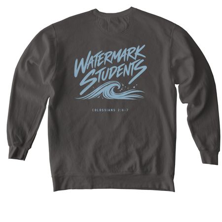Watermark Students | Crewneck (Light Logo), a Pepper Comfort Colors Crewneck Sweatshirt (back-view)