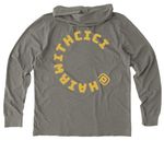 Hair By Cyderie, a Driftwood Grey Allmade Organic Cotton Mineral Dye Hoodie Tee (back-view)