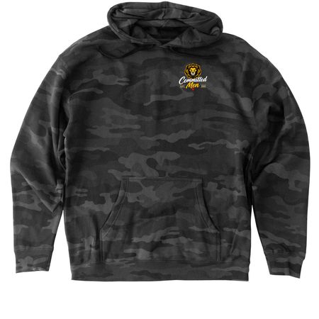 Jesus is King., a Black Camo Heavyweight Camo Pullover Hoodie