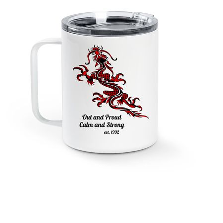 ADPC Logo Travel Mug, a White Stainless Steel Travel Mug