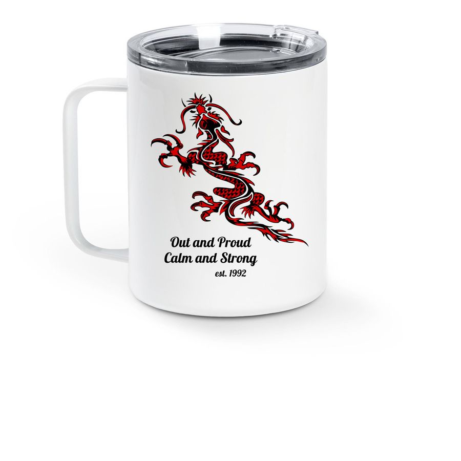 ADPC Logo Travel Mug, a White Stainless Steel Travel Mug
