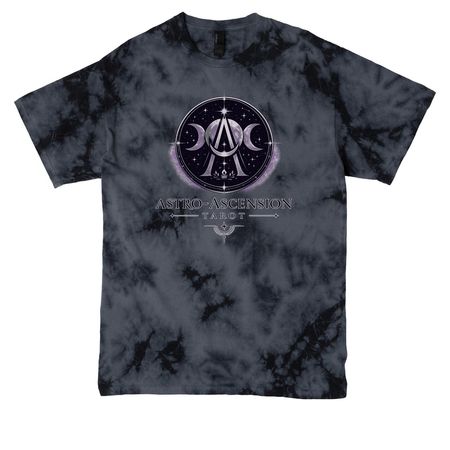 Astro-Ascension Tarot 2026, a Black Crystal Tie Dye Tee