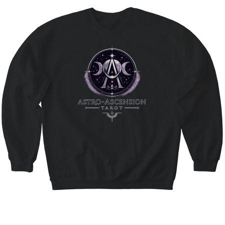 Astro-Ascension Tarot 2026, a Black Softstyle Crewneck Sweatshirt