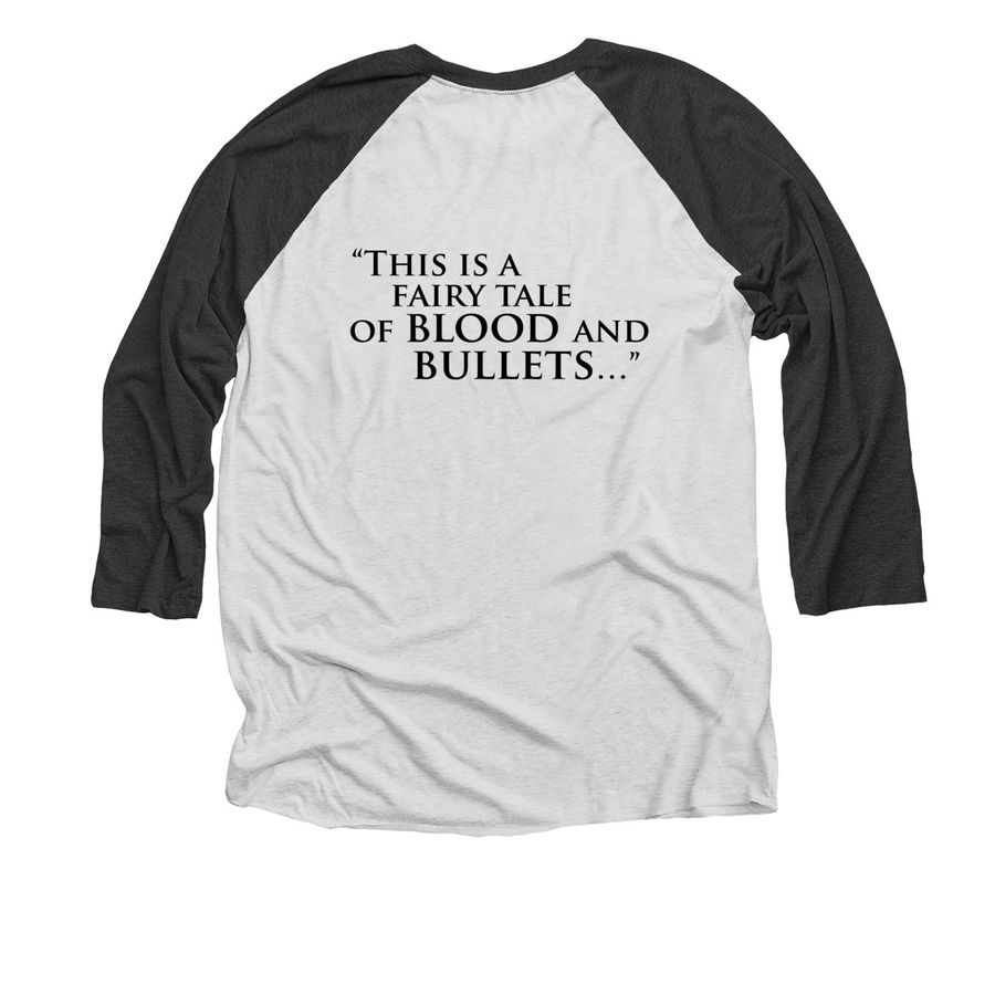 THE OLD GUARD - The Originals, a Black and Heather White 3/4 Sleeve Baseball Tee (back-view)