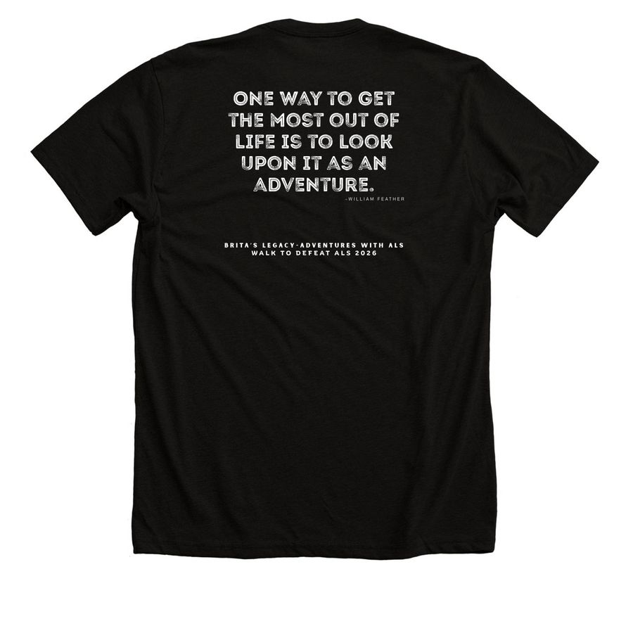 In Memory of Brita, a Solid Black Blend Premium Unisex Tee (back-view)