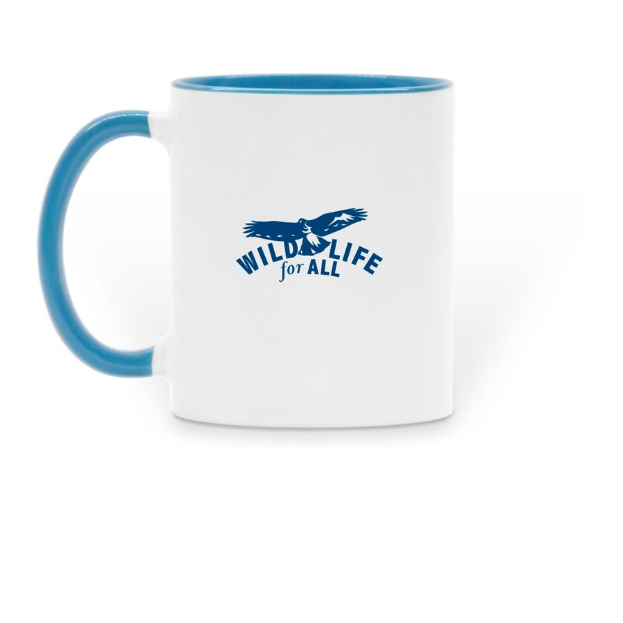 Essential Not Political Mug, a Light Blue Two-Tone Ceramic Mug (back-view)