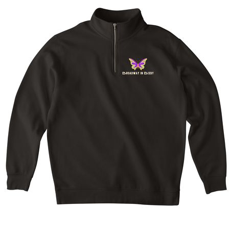 Broadway in Bixby: Wings Edition, a Black Midweight Quarter Zip Pullover